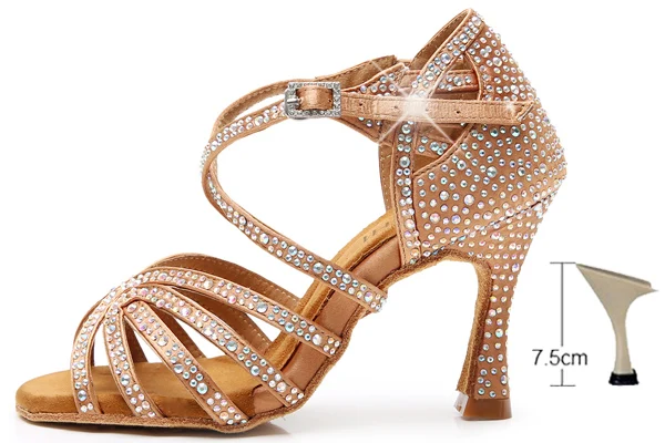 Sandales Satin Bronze Strass