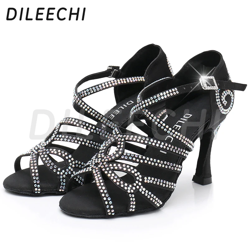 Chaussures Strass Peau/Noir