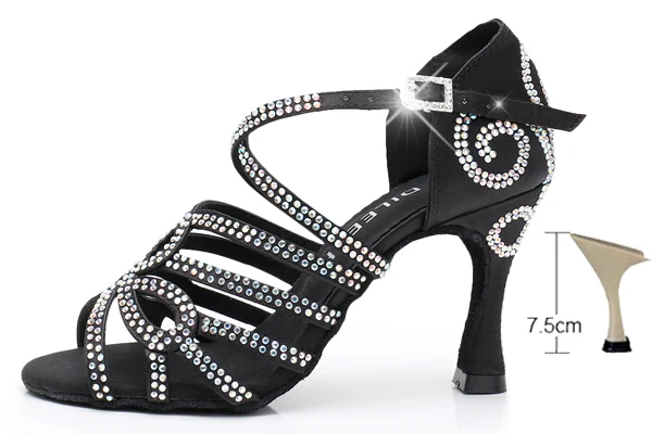 Chaussures Strass Peau/Noir