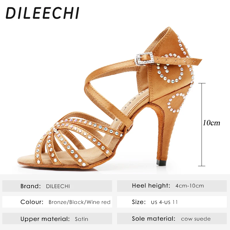 Sandales Satin Rouge Strass