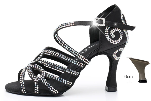 Chaussures Strass Peau/Noir