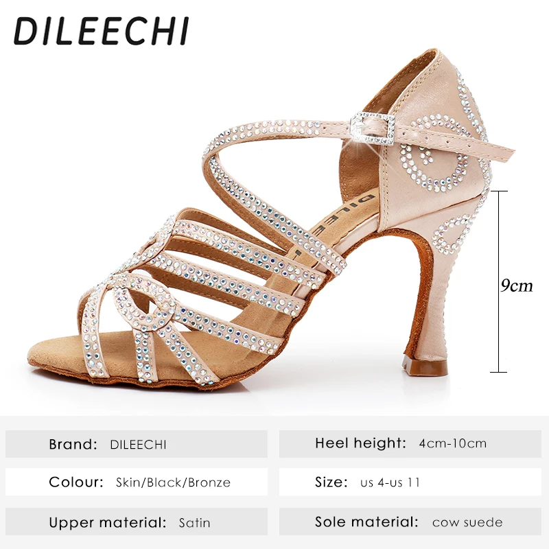 Chaussures Strass Peau/Noir