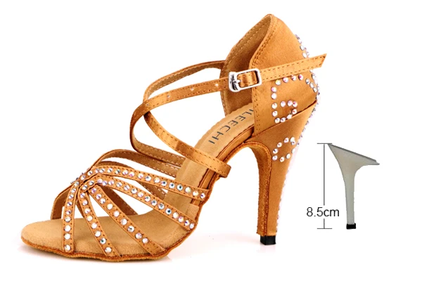Sandales Satin Rouge Strass