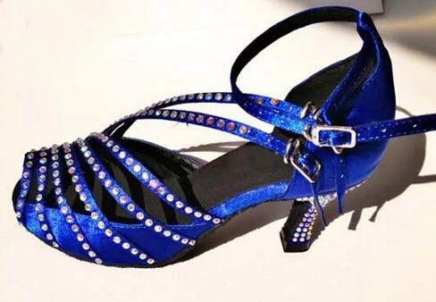Chaussure de danse Bleue Rhinestone