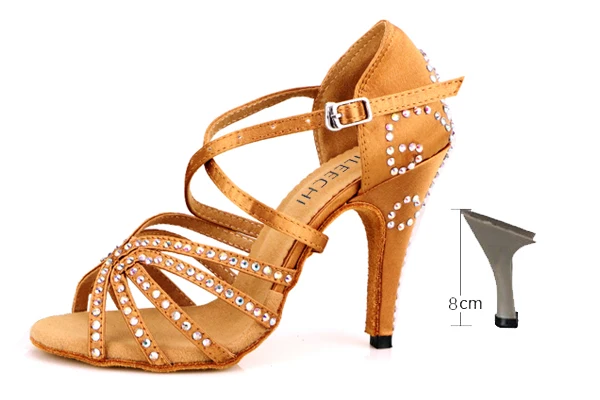 Sandales Satin Rouge Strass