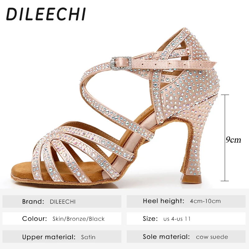 Sandales Satin Bronze Strass