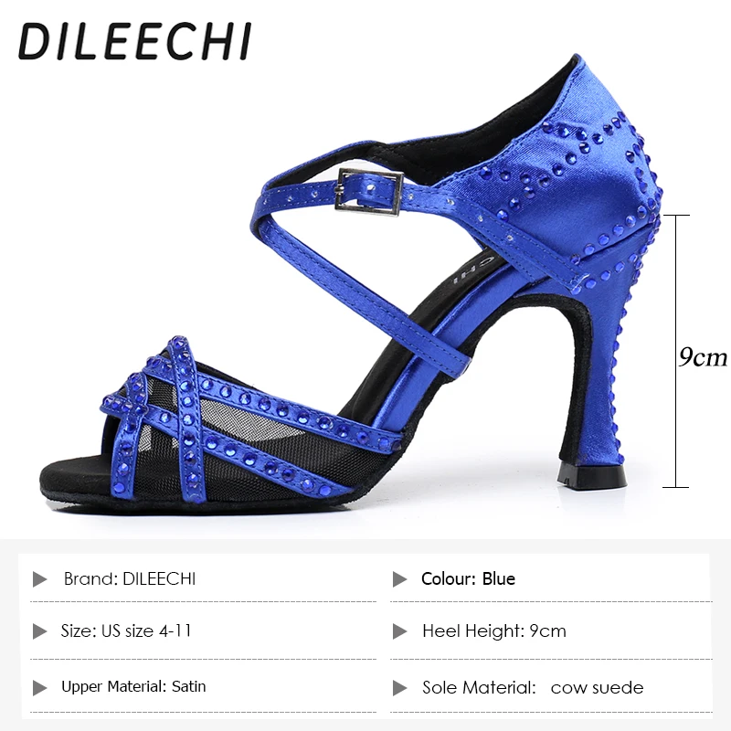 Sf35804ee36244724ab9e845540918f60C.webp Chaussure de danse Satin Bleu
